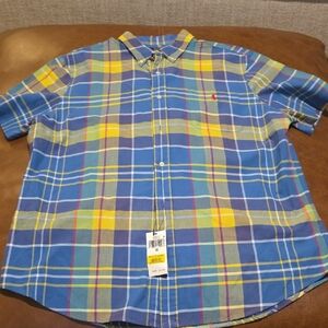 Ralph Lauren Blue and Yellow Plaid Casual Shirt
